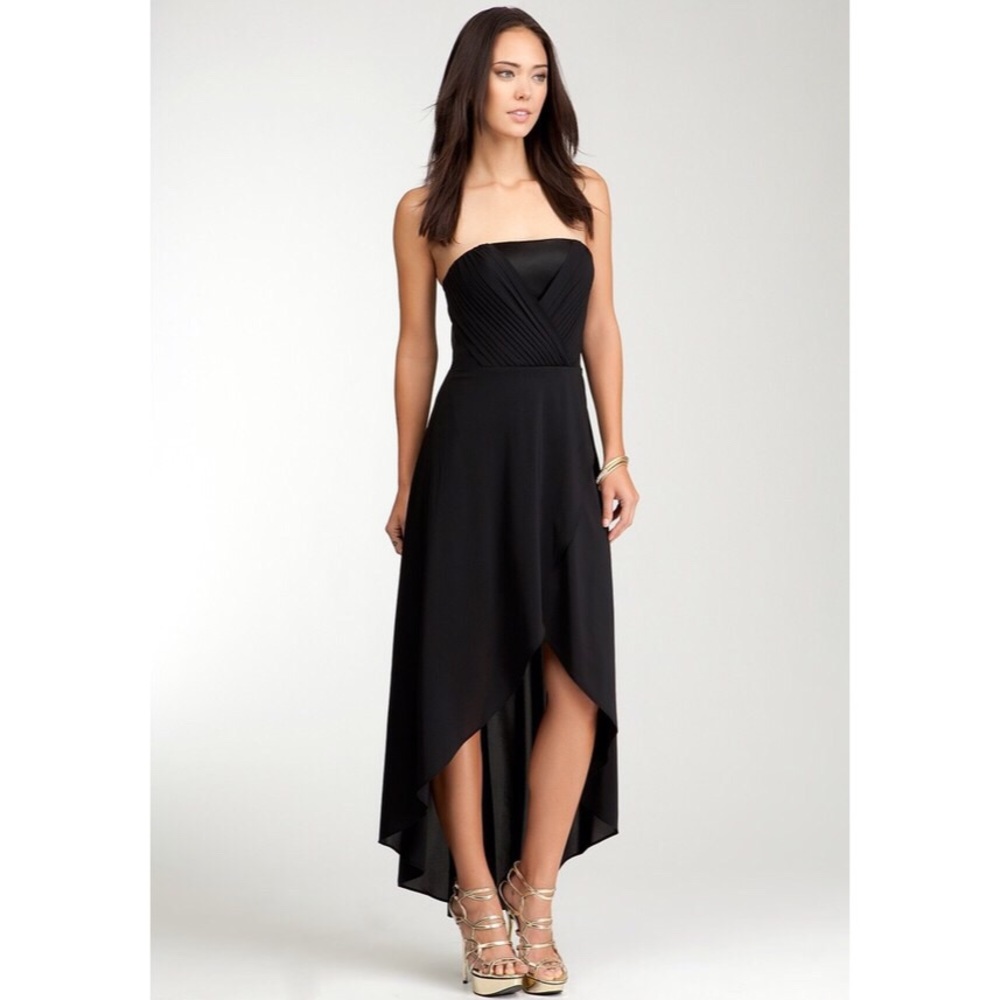 Bebe black high low dress size small